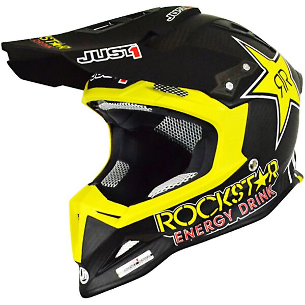 just1 j32 pro rockstar bambini motocross casco nero giallo m