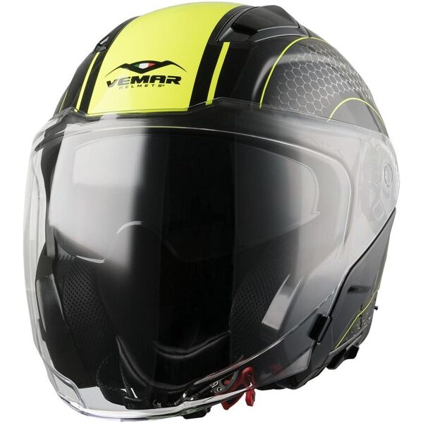 vemar feng hive casco jet nero giallo 2xl