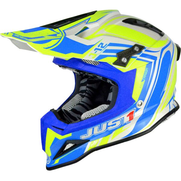 just1 j12 flame casco moto cross blu giallo s