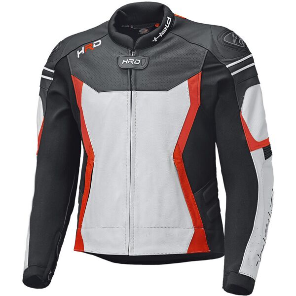 held street 3.0 giubbotto moto in pelle bianco rosso 60