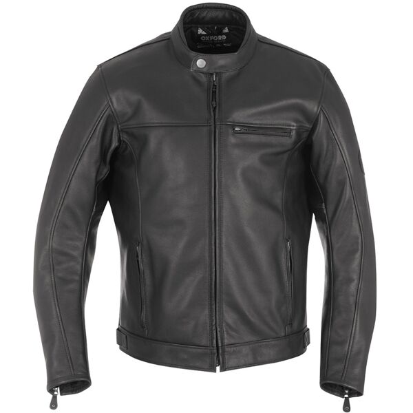 oxford walton giacca in pelle motociclistica nero l