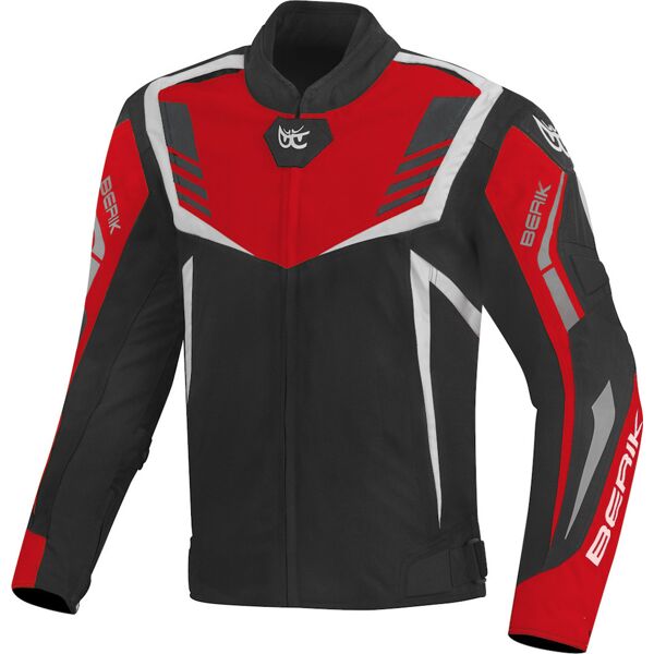 berik toronto giacca tessile impermeabile per moto nero bianco rosso 54