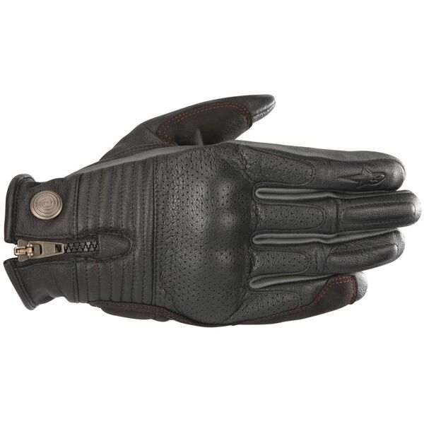 alpinestars honda rayburn guanti moto in pelle nero grigio xl