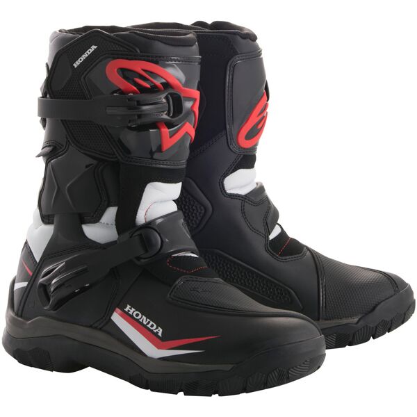 alpinestars honda belize drystar stivali da moto nero bianco rosso 44 45