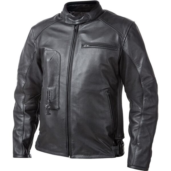 helite roadster giacca in pelle per moto airbag nero 4xl