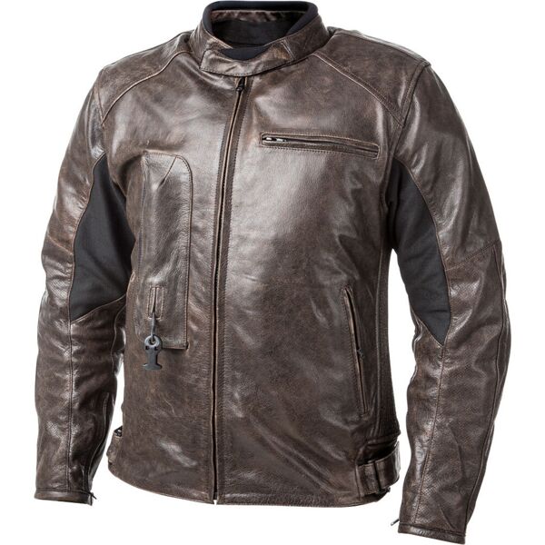 helite roadster giacca in pelle per moto airbag marrone 4xl