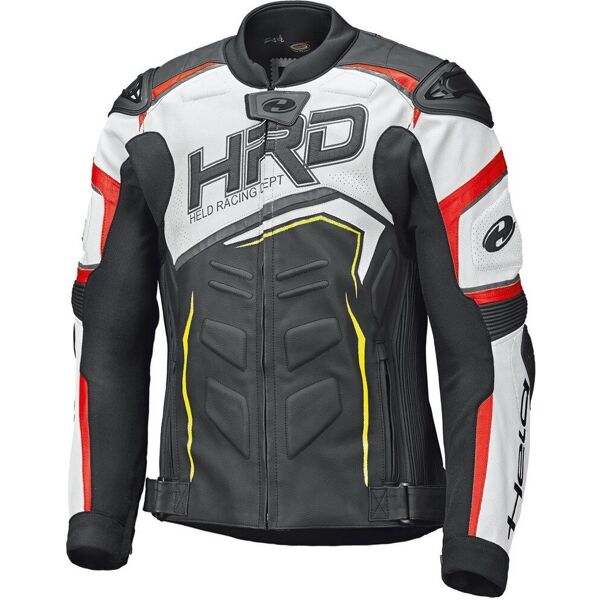 held safer ii giubbotto moto in pelle nero bianco rosso 2xl