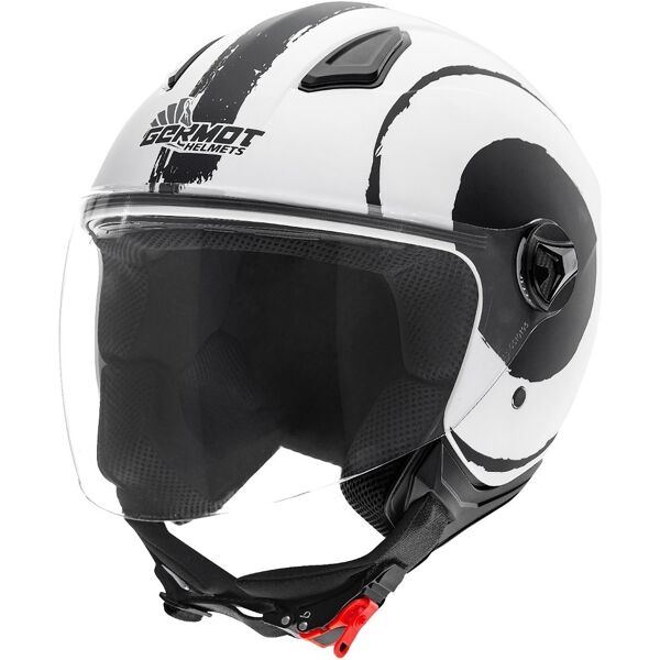 germot gm 196 decor casco jet nero bianco m