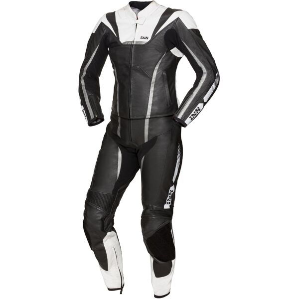 ixs sport ld rs-1000 due pezzi signore moto tuta in pelle nero bianco 40