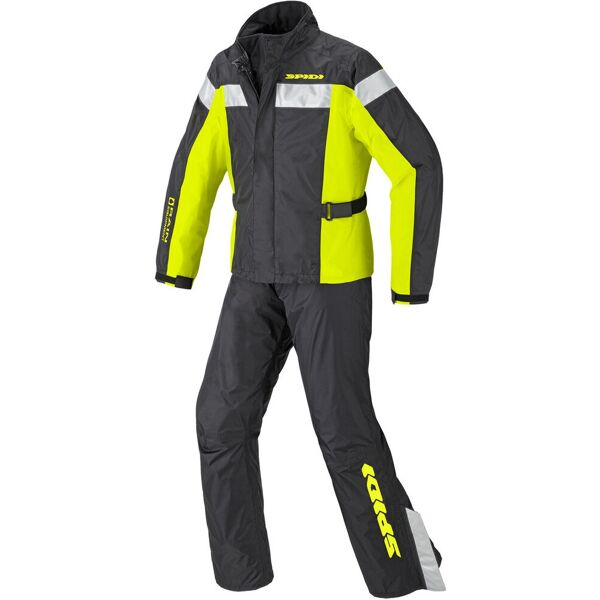 spidi touring rain kit two piece tuta antipioggia moto nero giallo xl