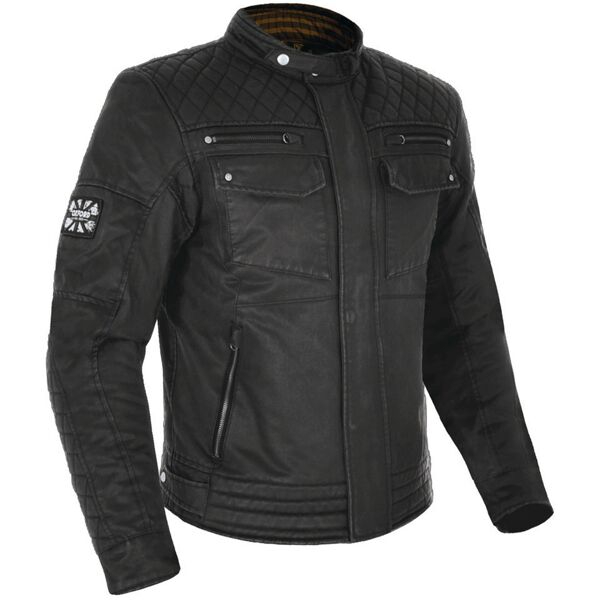 oxford hardy wax giacca moto in tessuto nero s