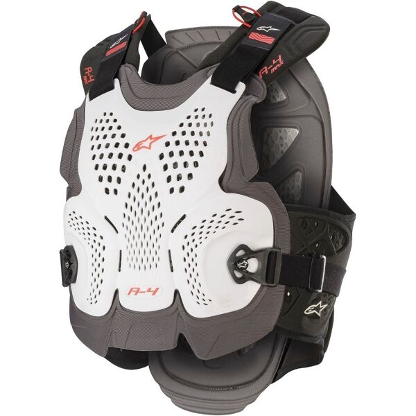 alpinestars a-4 max protettore toracico bianco rosso xs s