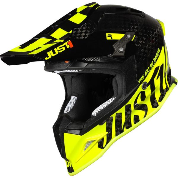 just1 j12 pro racer casco motocross nero giallo xs