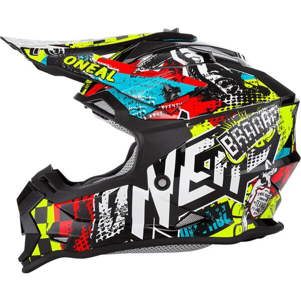 oneal 2series wild casco motocross giovanile multicolore m