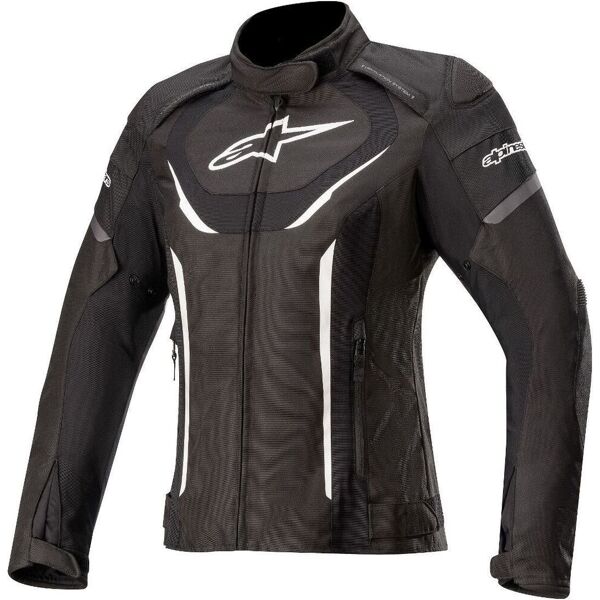 alpinestars stella t-jaws v3 impermeabile signore moto tessile giacca nero bianco s