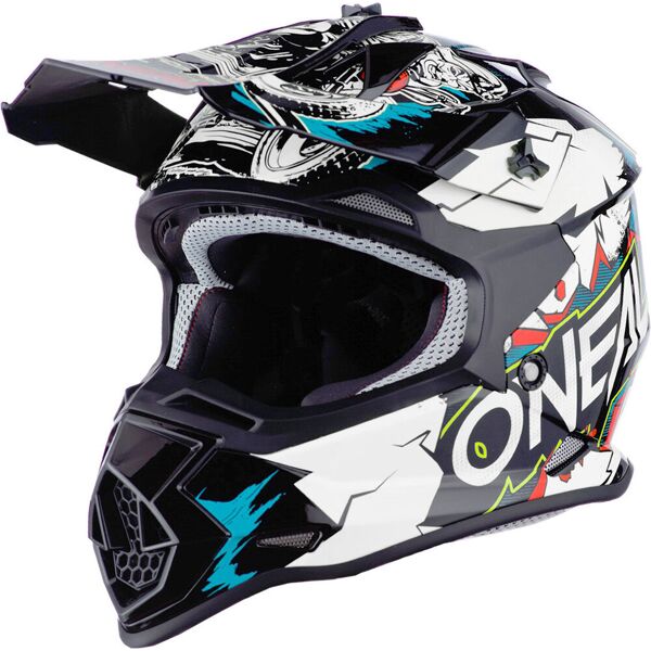 oneal 2series villain casco da motocross giovanile bianco m