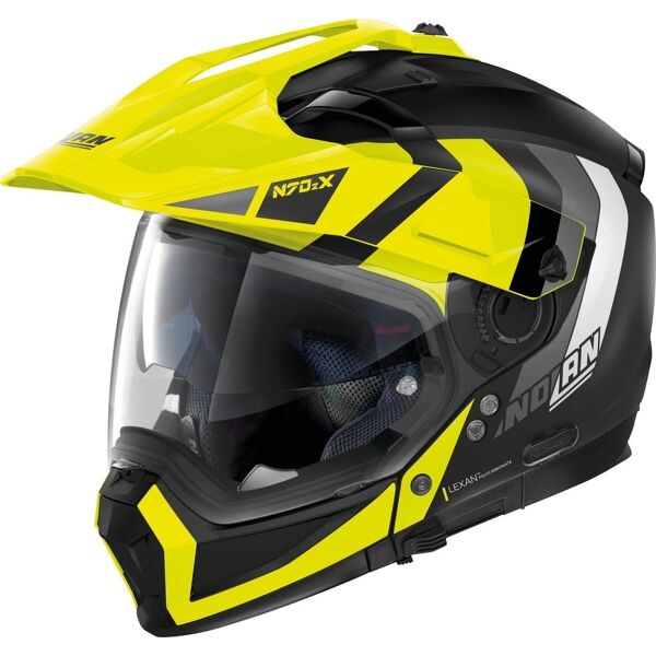 nolan n70-2 x decurio n-com casco nero giallo 2xs