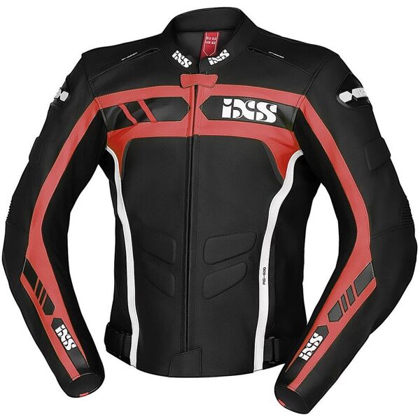 ixs sport rs-600 1.0 giacca in pelle motociclistica nero bianco rosso 56