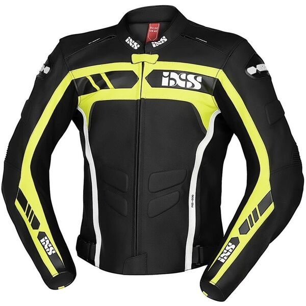 ixs sport rs-600 1.0 giacca in pelle motociclistica nero giallo 58