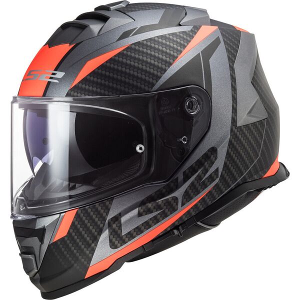 ls2 ff800 storm racer casco nero arancione xs