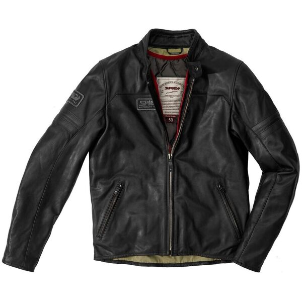 spidi vintage giacca in pelle motociclistica nero 46