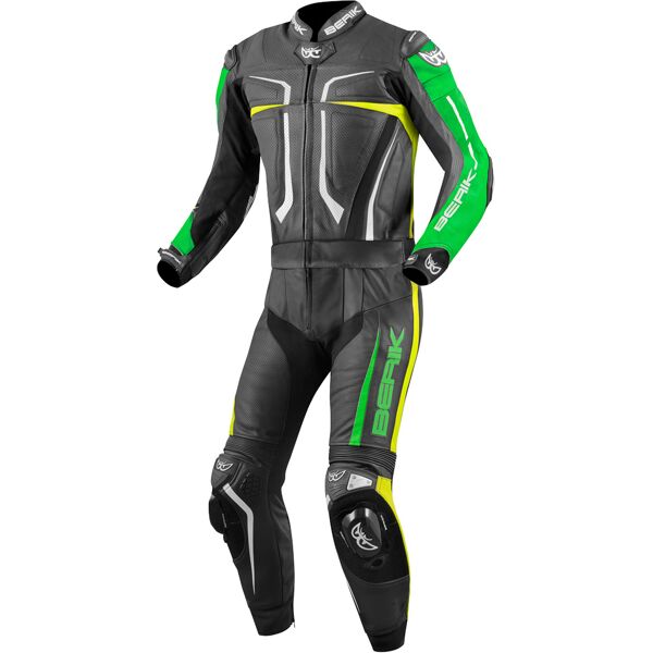 berik flumatic evo abito moto due pezzi in pelle nero verde giallo 48