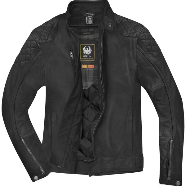 merlin stockton giacca in pelle motociclistica nero 3xl