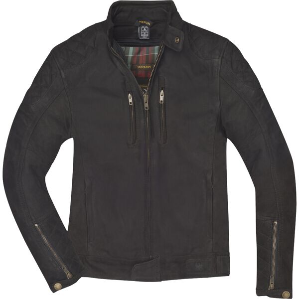 merlin stockton giacca in pelle motociclistica marrone s