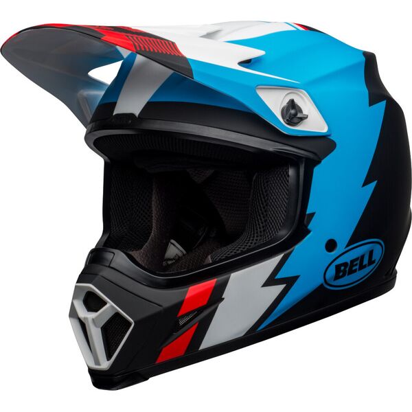 bell mx-9 strike mips casco motocross nero blu 2xl