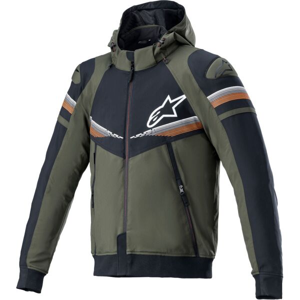 alpinestars sektor v2 felpa con cappuccio motociclistica nero verde s