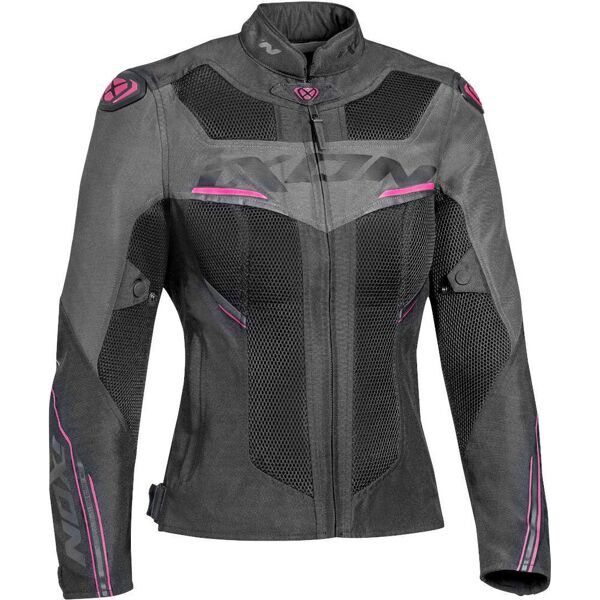 ixon draco giacca tessile da donna nero grigio rosa xs