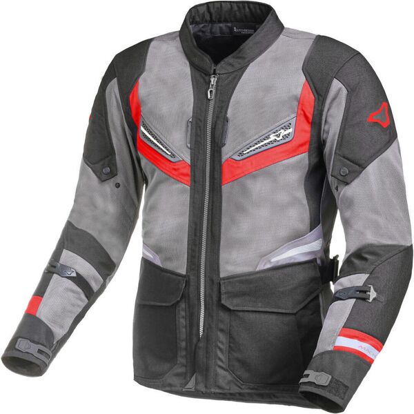 macna aerocon giacca tessile moto nero grigio rosso 3xl