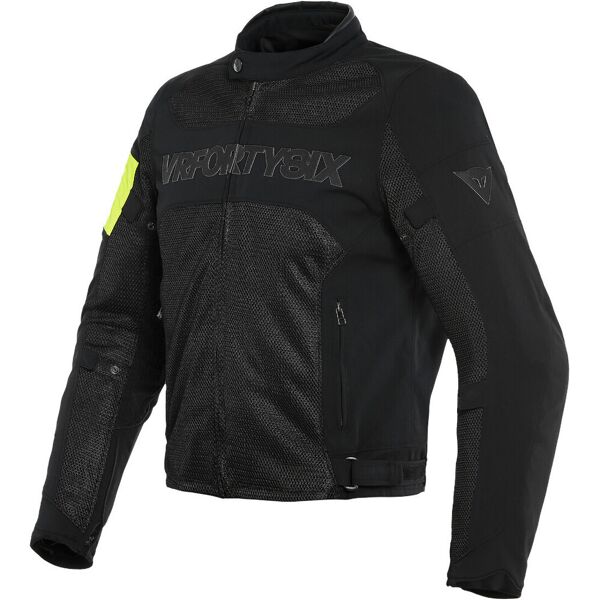 dainese vr46 grid air tex giacca tessile perforata per moto nero giallo 56