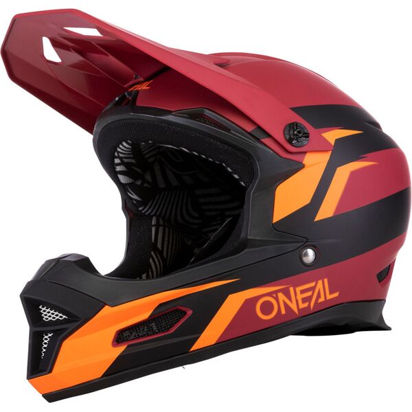 oneal fury stage casco da discesa rosso arancione xs