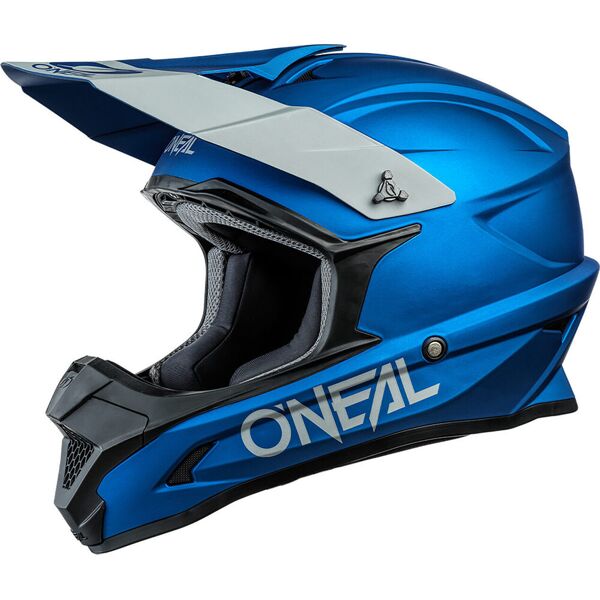 oneal 1series solid casco motocross blu 2xl