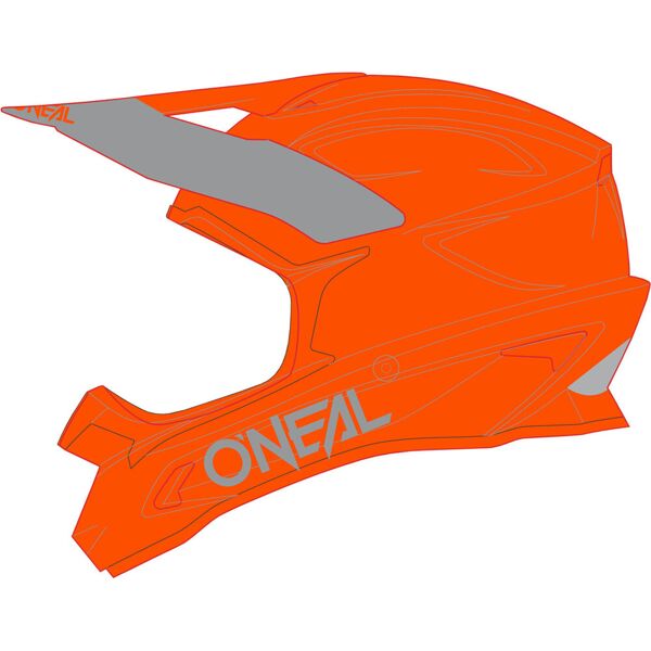 oneal 1series solid casco motocross arancione l