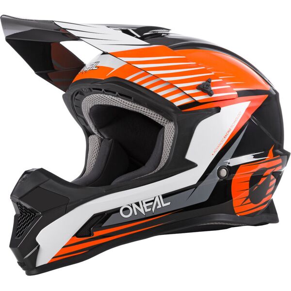 oneal 1series stream v21 casco motocross nero arancione xl