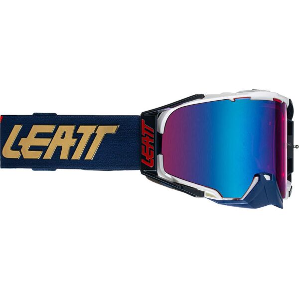 leatt velocity 6.5 iriz guard occhiali motocross bianco blu unica taglia