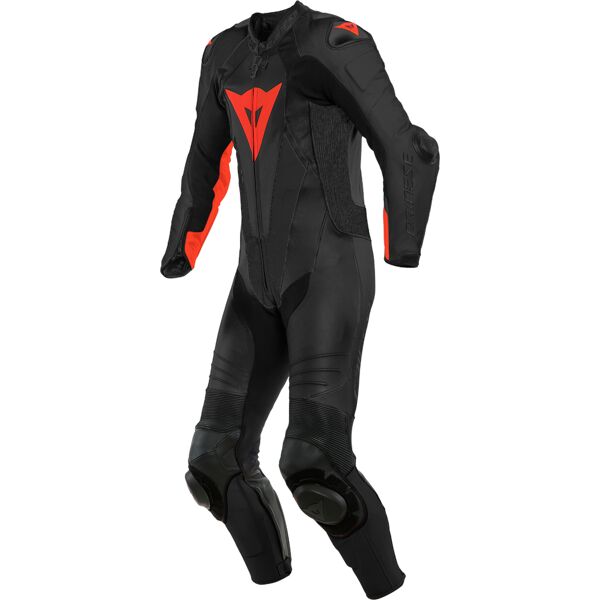 dainese laguna seca 5 abito in pelle per moto perforato a un pezzo nero rosso 46