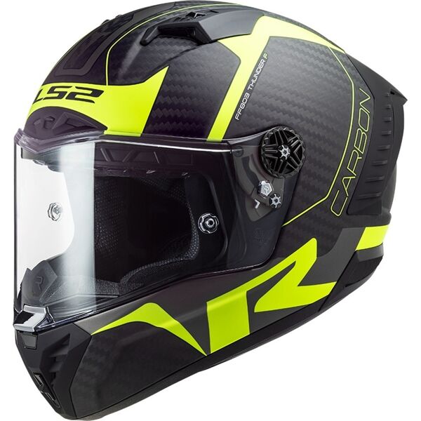 ls2 ff805 thunder racing1 carbon casco nero giallo 2xl