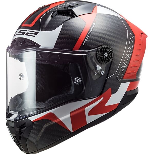 ls2 ff805 thunder racing1 carbon casco bianco rosso 2xl