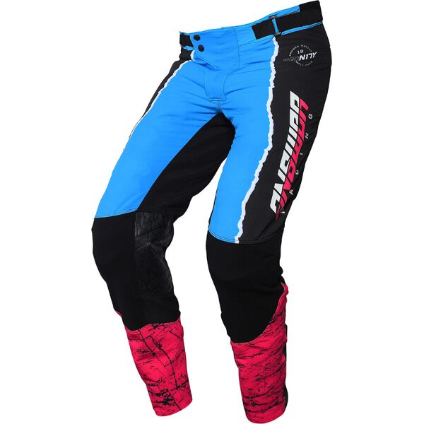 answer racing answer trinity pro glow pantaloni motocross nero blu 34