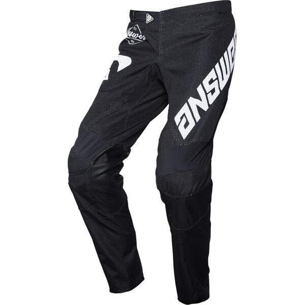 answer racing answer arkon bold pantaloni motocross nero bianco 30