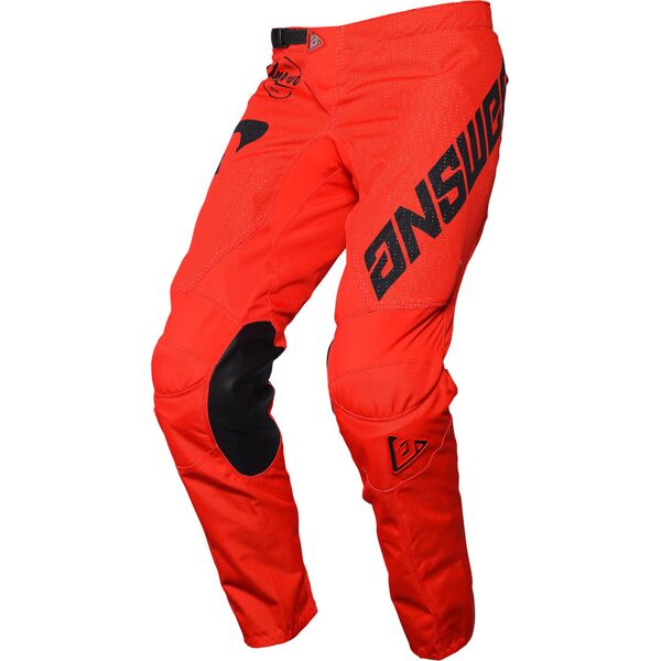 answer racing answer arkon bold pantaloni motocross nero rosso 34