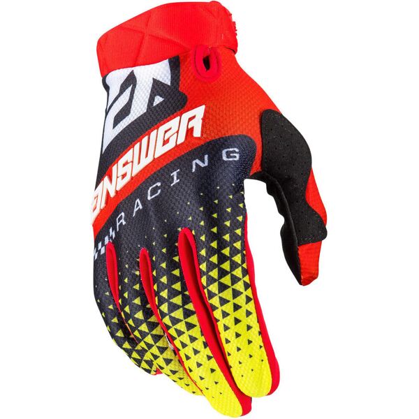 answer racing answer ar3 korza guanti motocross nero rosso giallo s