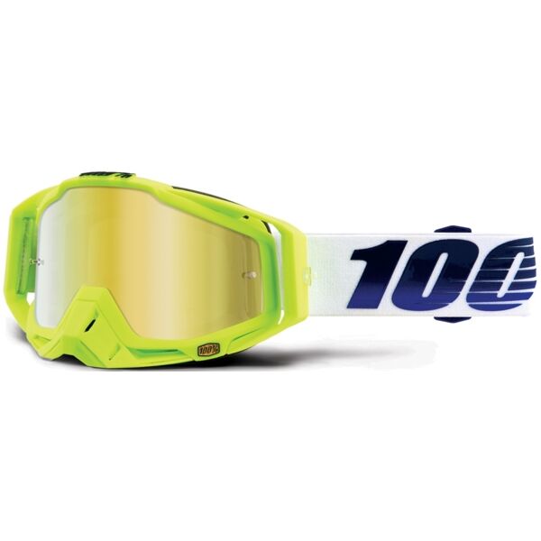 100% racecraft extra gp21 occhiali motocross bianco blu unica taglia
