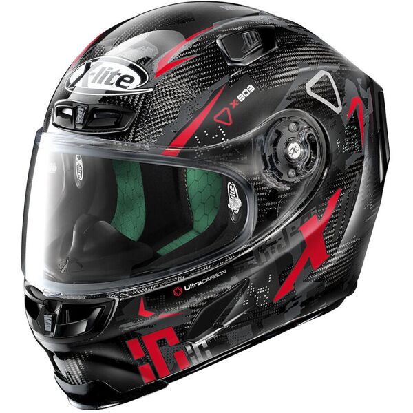 nolan x-lite x-803 ultra carbon darko casco nero rosso xl