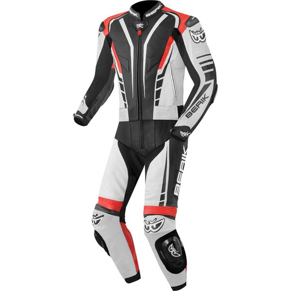 berik xr-ace tuta in pelle da moto a due pezzi nero bianco rosso 54