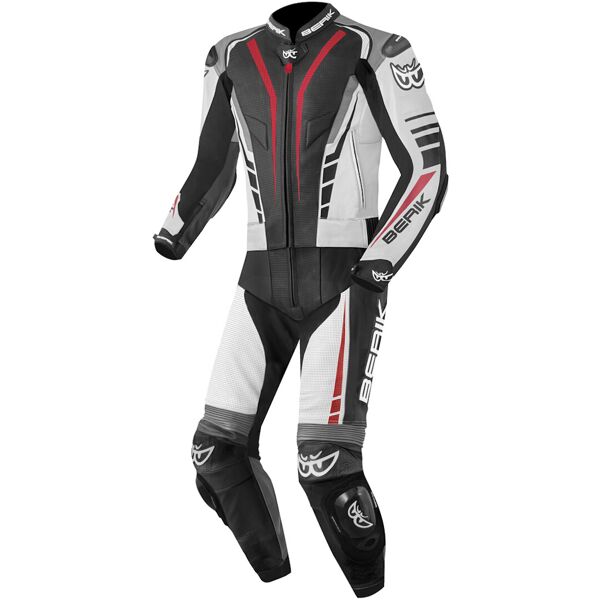 berik xr-ace tuta in pelle da moto a due pezzi nero grigio bianco rosso 58