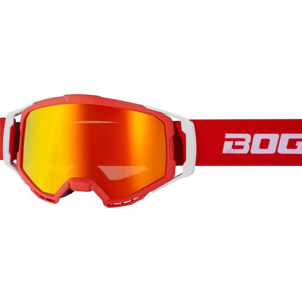 bogotto b-1 occhiali da motocross bianco rosso unica taglia
